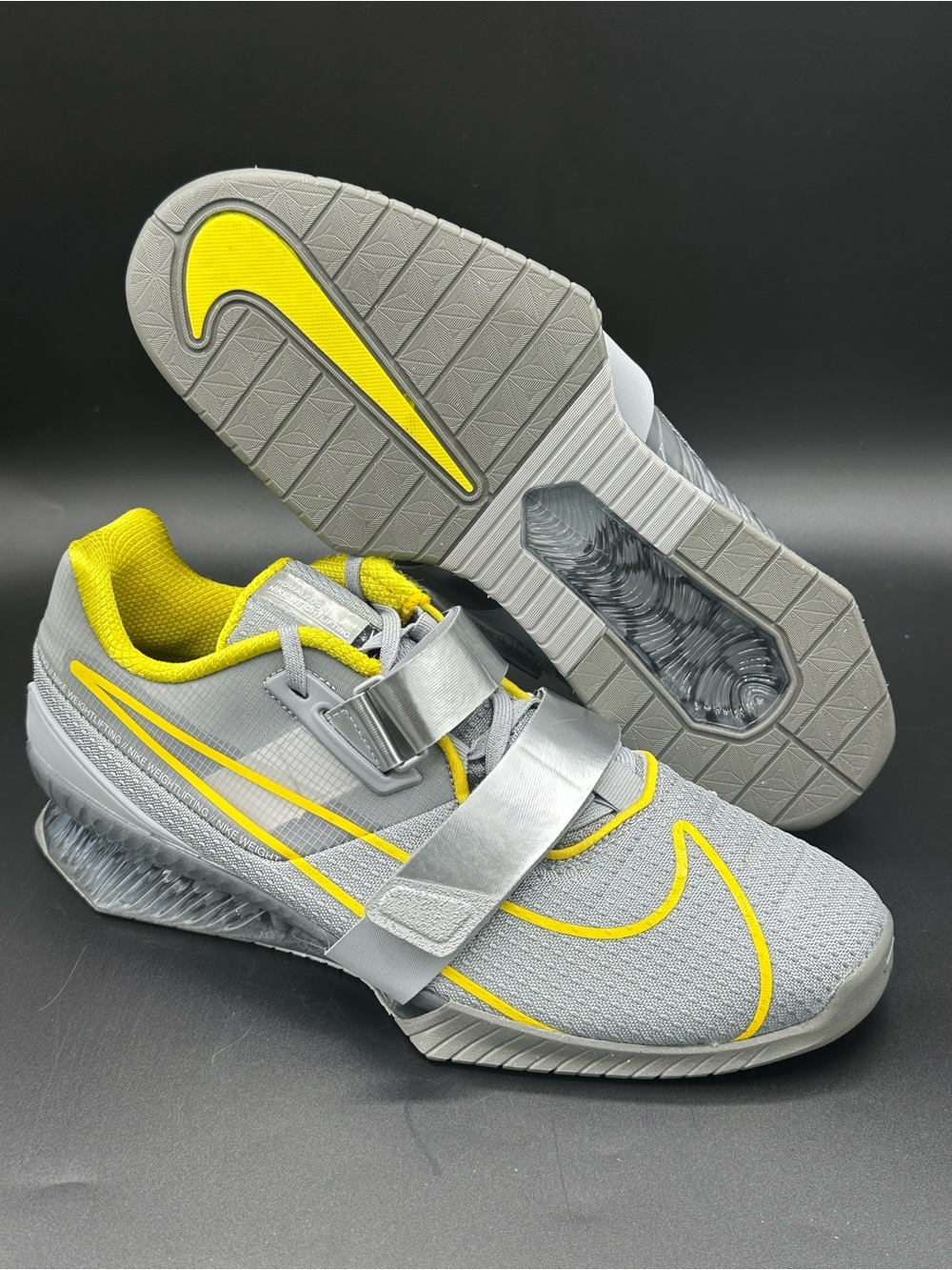 Nike Romaleos 4 Weightlifting Silver Grey Yellow Size 11 CD3463-002